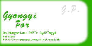 gyongyi por business card